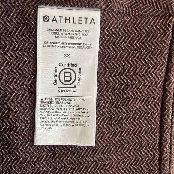 Athleta Delaney Brown Herringbone Tight Leggings Sz 3X NWT - Picture 14 of 16